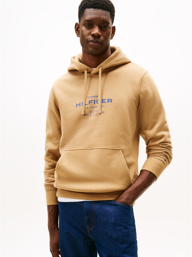 Brown Oval Graphic Hoodie  Men