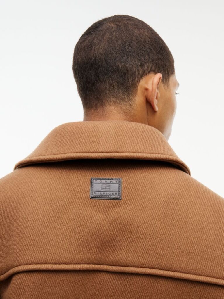 Brown Pure Wool Relaxed Duffel Coat  Men