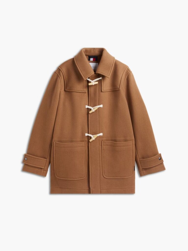 Brown Pure Wool Relaxed Duffel Coat  Men