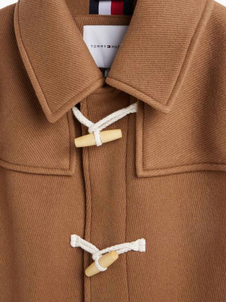 Brown Pure Wool Relaxed Duffel Coat  Men