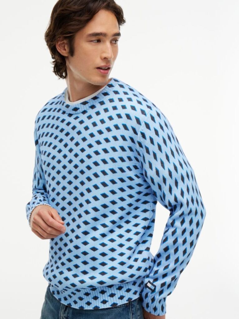 Blue Tommy Hilfiger x FRGMT Diamond Check Jumper  Men