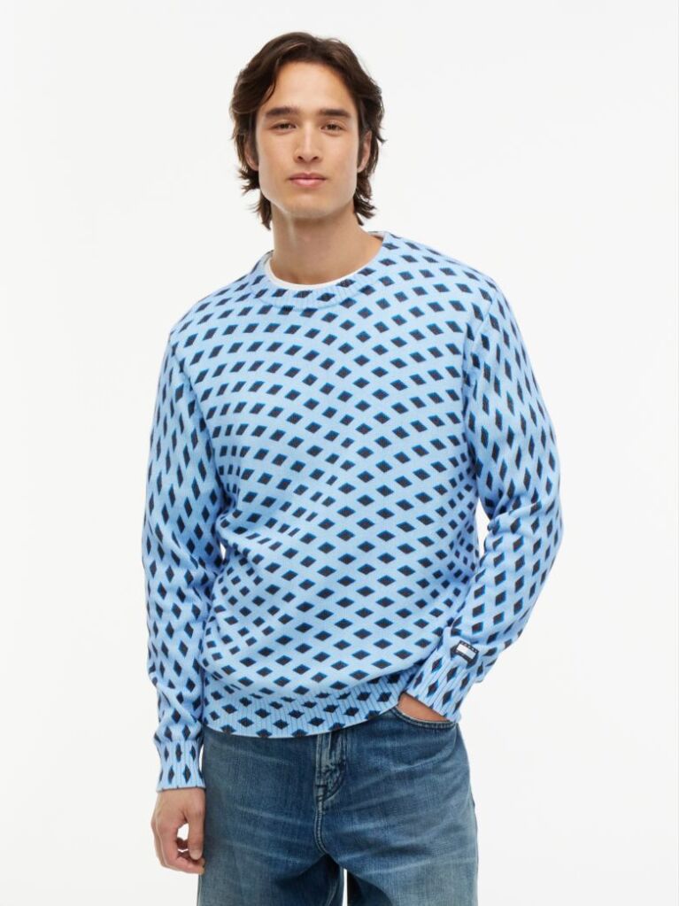 Blue Tommy Hilfiger x FRGMT Diamond Check Jumper  Men