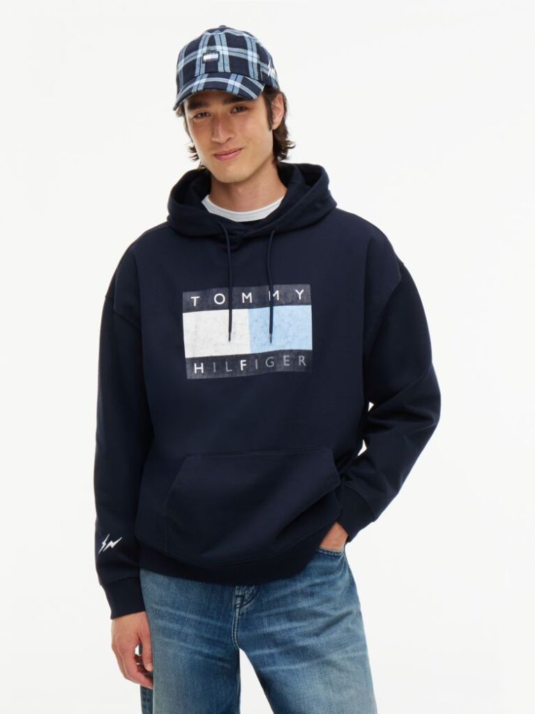 Blue Tommy Hilfiger x FRGMT Relaxed Drawstring Hoody  Men