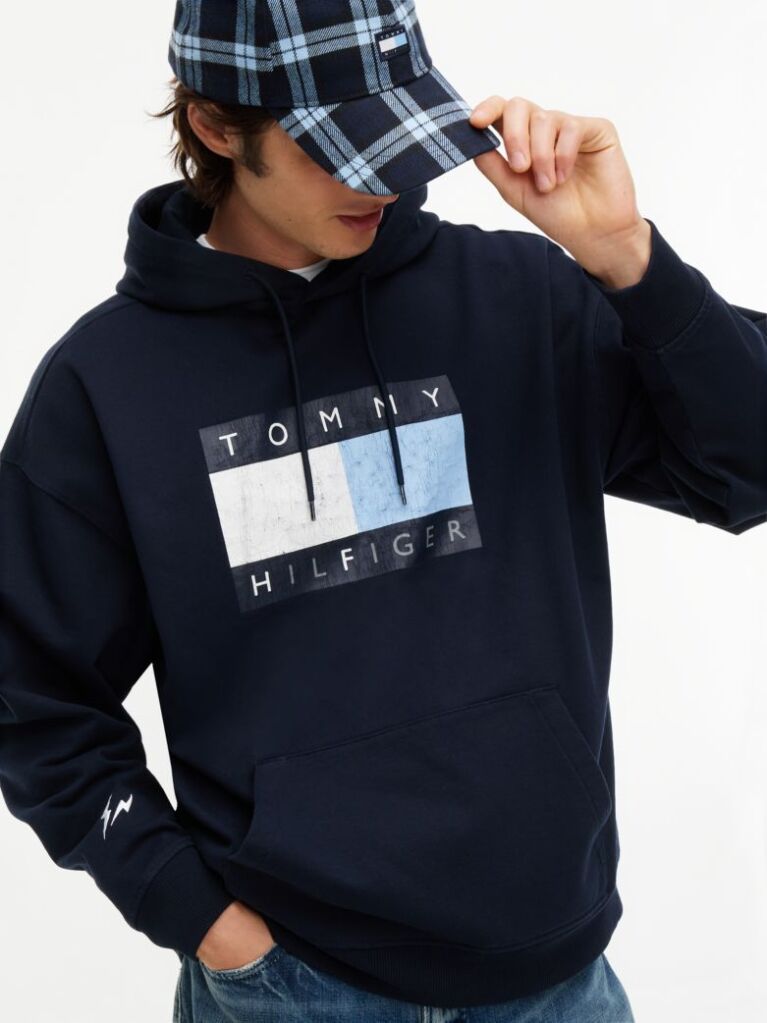 Blue Tommy Hilfiger x FRGMT Relaxed Drawstring Hoody  Men