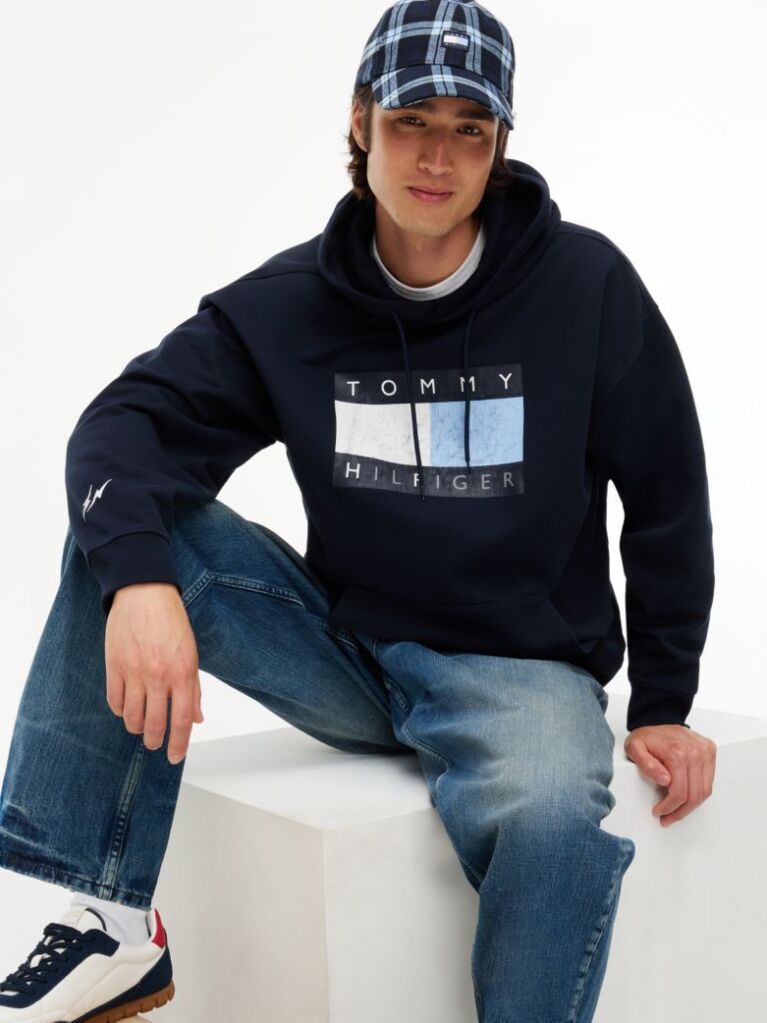 Blue Tommy Hilfiger x FRGMT Relaxed Drawstring Hoody  Men