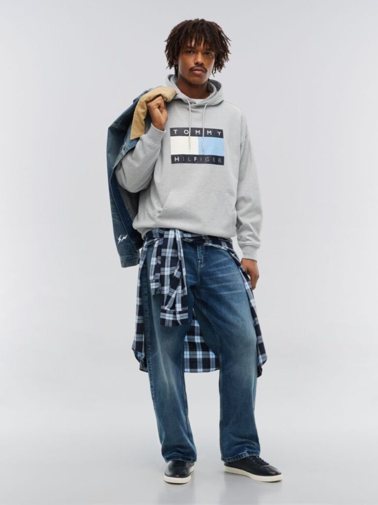 Grey Tommy Hilfiger x FRGMT Relaxed Drawstring Hoody  Men