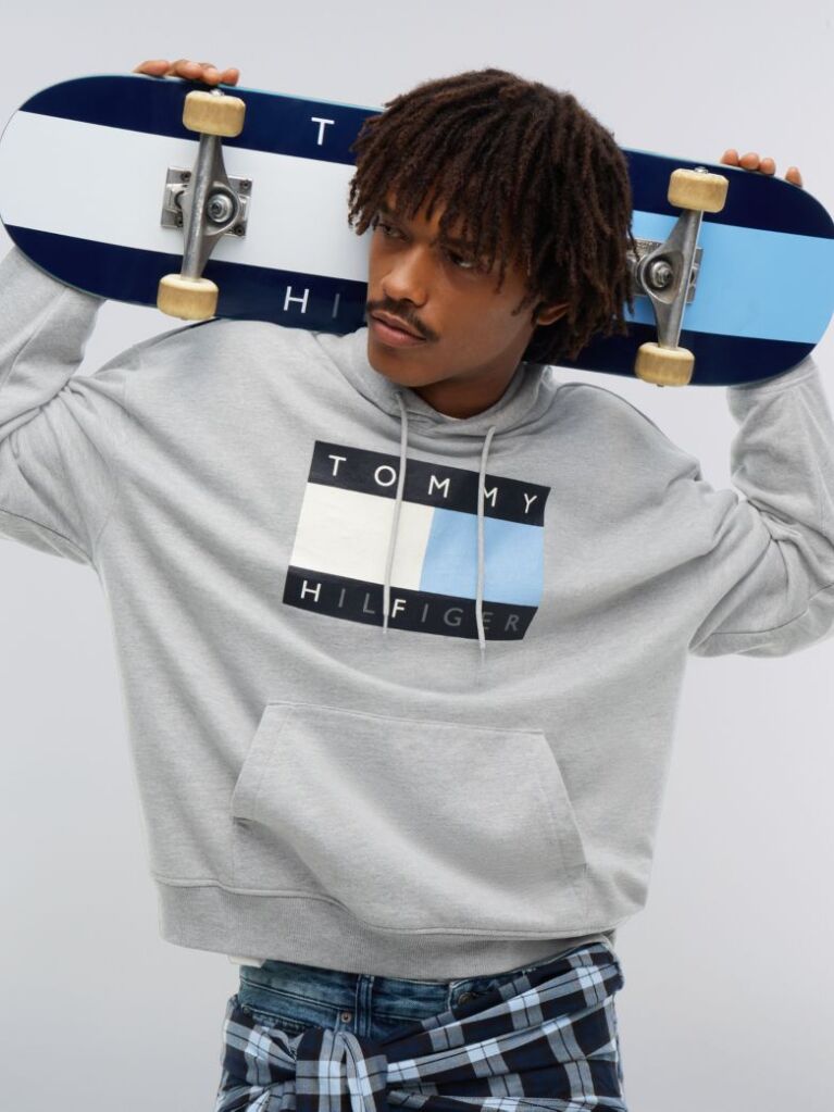 Grey Tommy Hilfiger x FRGMT Relaxed Drawstring Hoody  Men