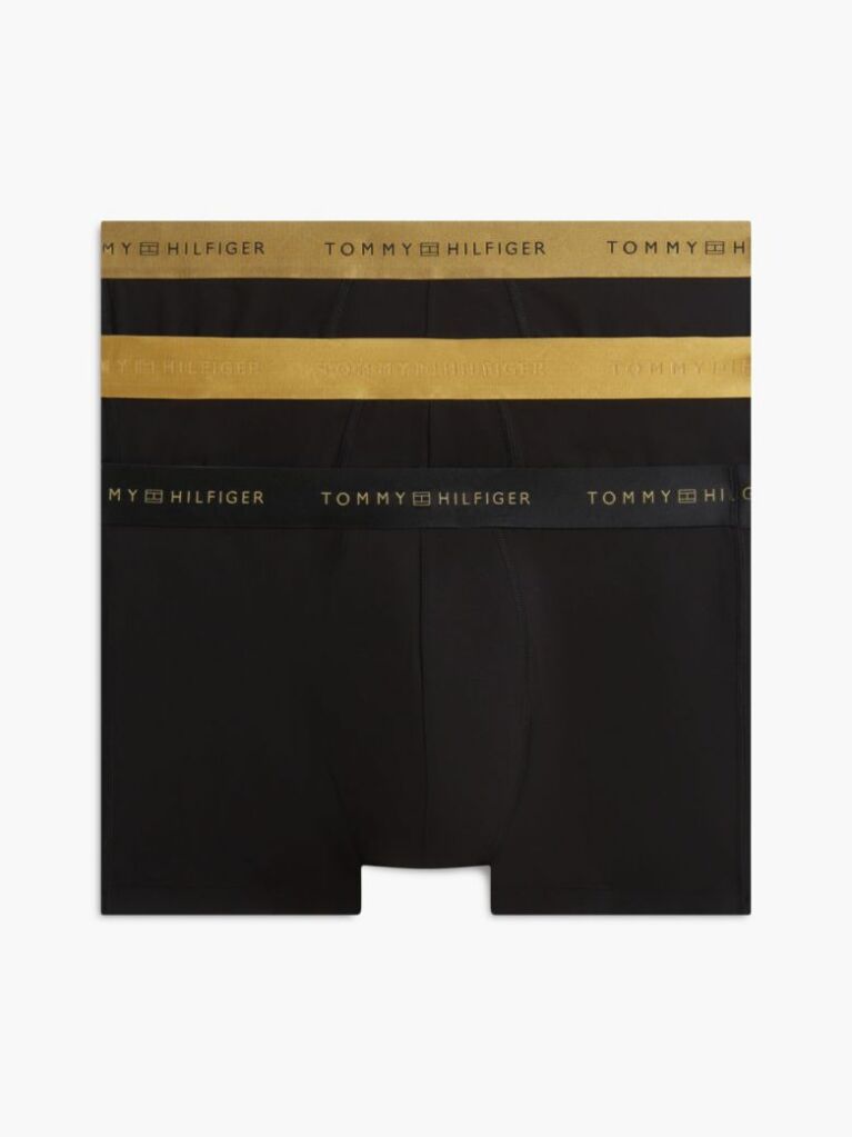 Gold 3-Pack Signature Metallic Logo Waistband Trunks  Men