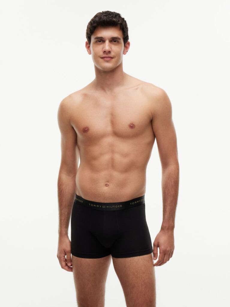 Gold 3-Pack Signature Metallic Logo Waistband Trunks  Men