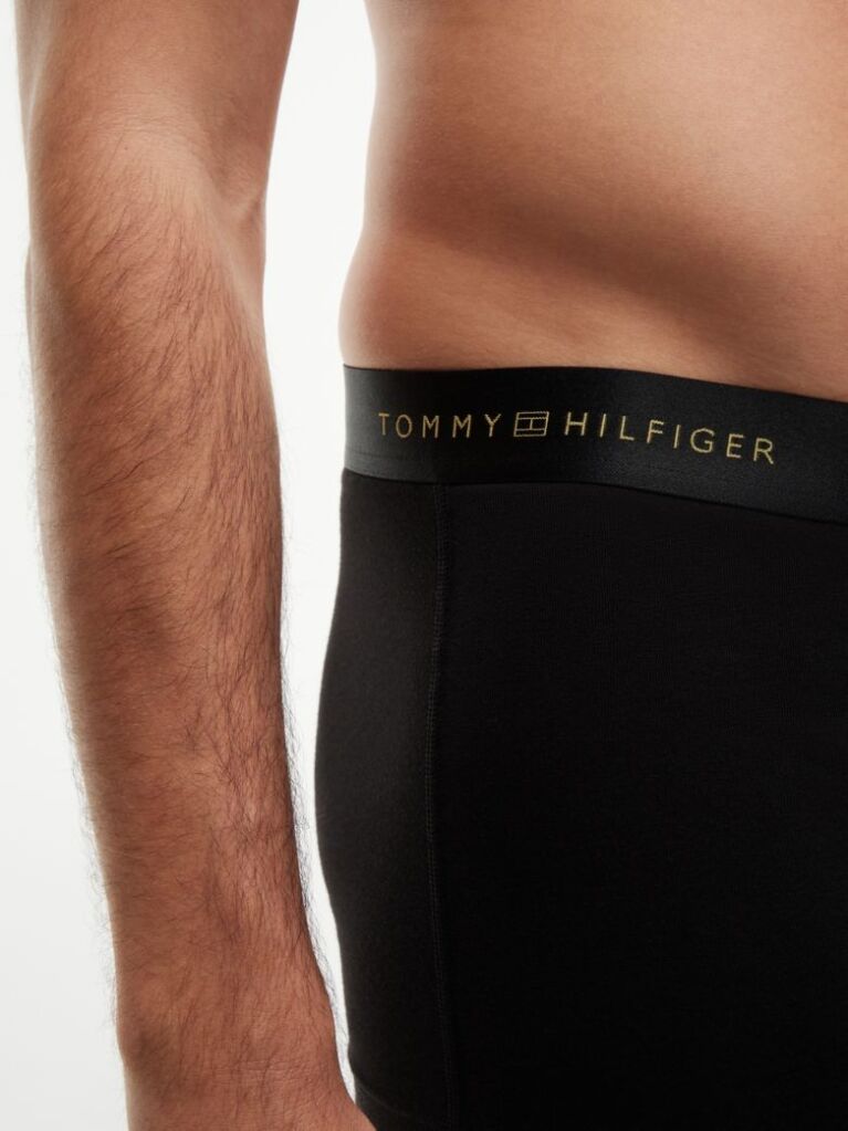 Gold 3-Pack Signature Metallic Logo Waistband Trunks  Men
