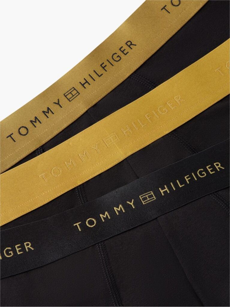 Gold 3-Pack Signature Metallic Logo Waistband Trunks  Men