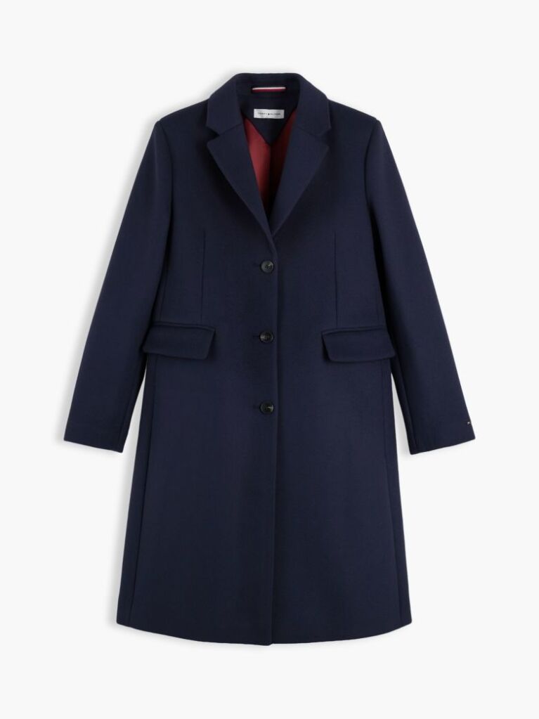 Blue Manteco Wool Blend Slim Single Breasted Coat  Women