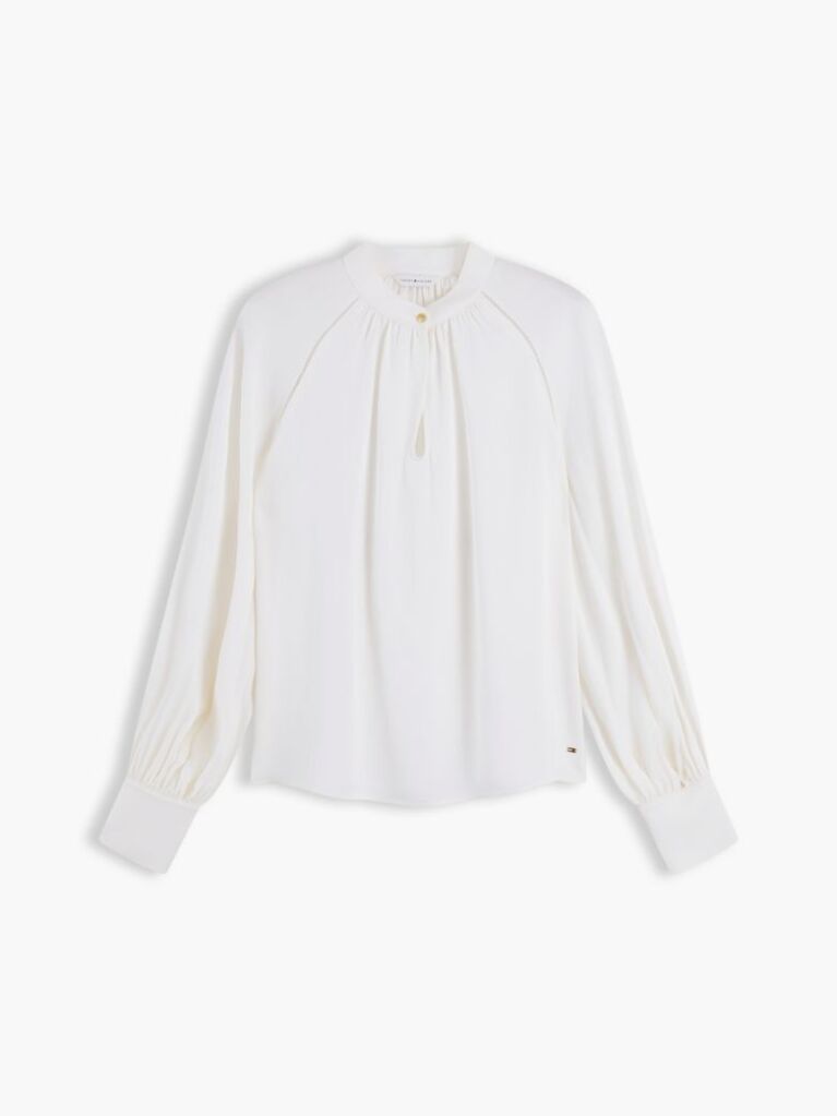Beige Festive Regular Fit Satin Blouse  Women
