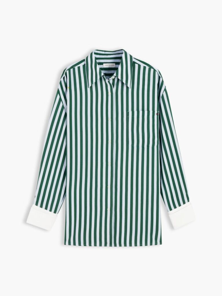 Multi Relaxed Fit Stripe Double Cuff Shirt  Women