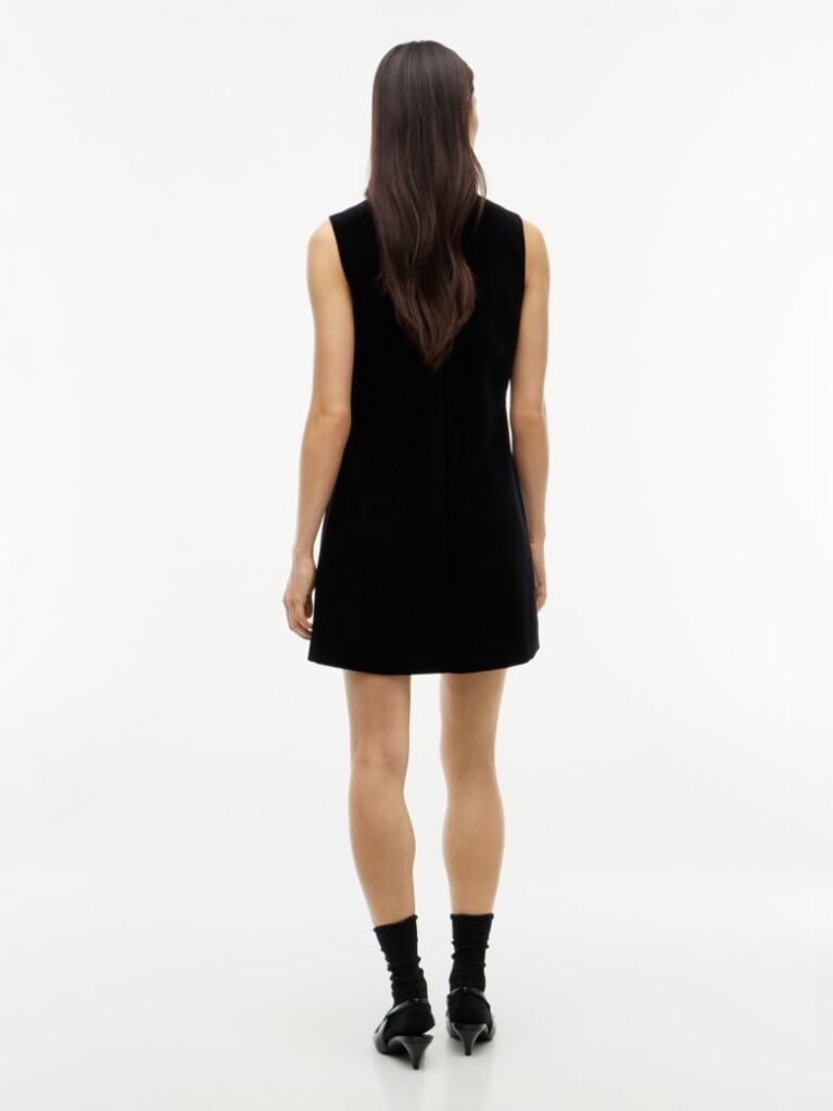 Black Festive Velvet Bow Sleeveless Mini Dress  Women