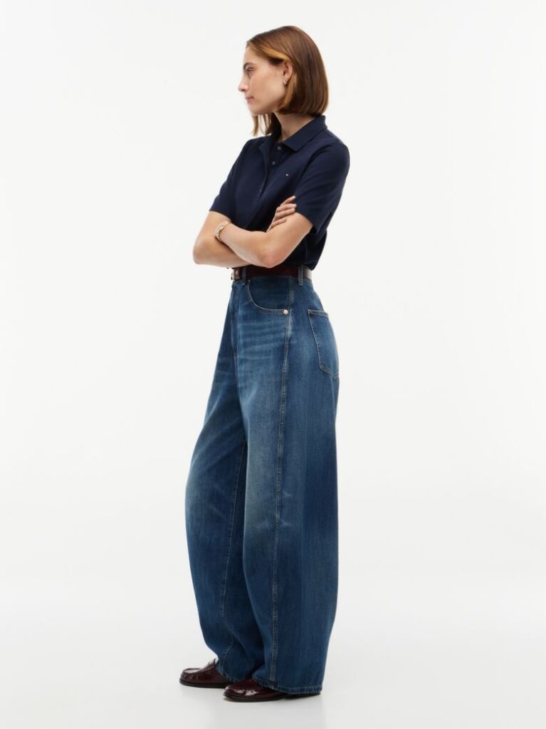 Blue High Rise Loose Balloon Jeans  Women